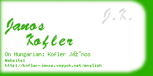 janos kofler business card